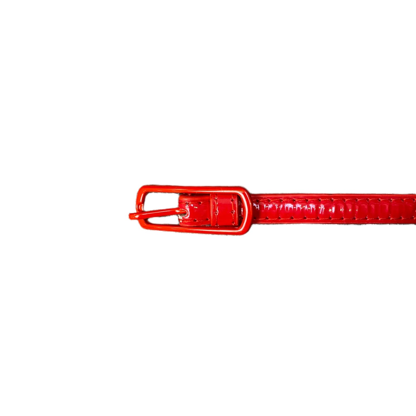 Waist Belt Womens Red Patent Leather Adjustable Silver Pin Buckle 40.5 Inches