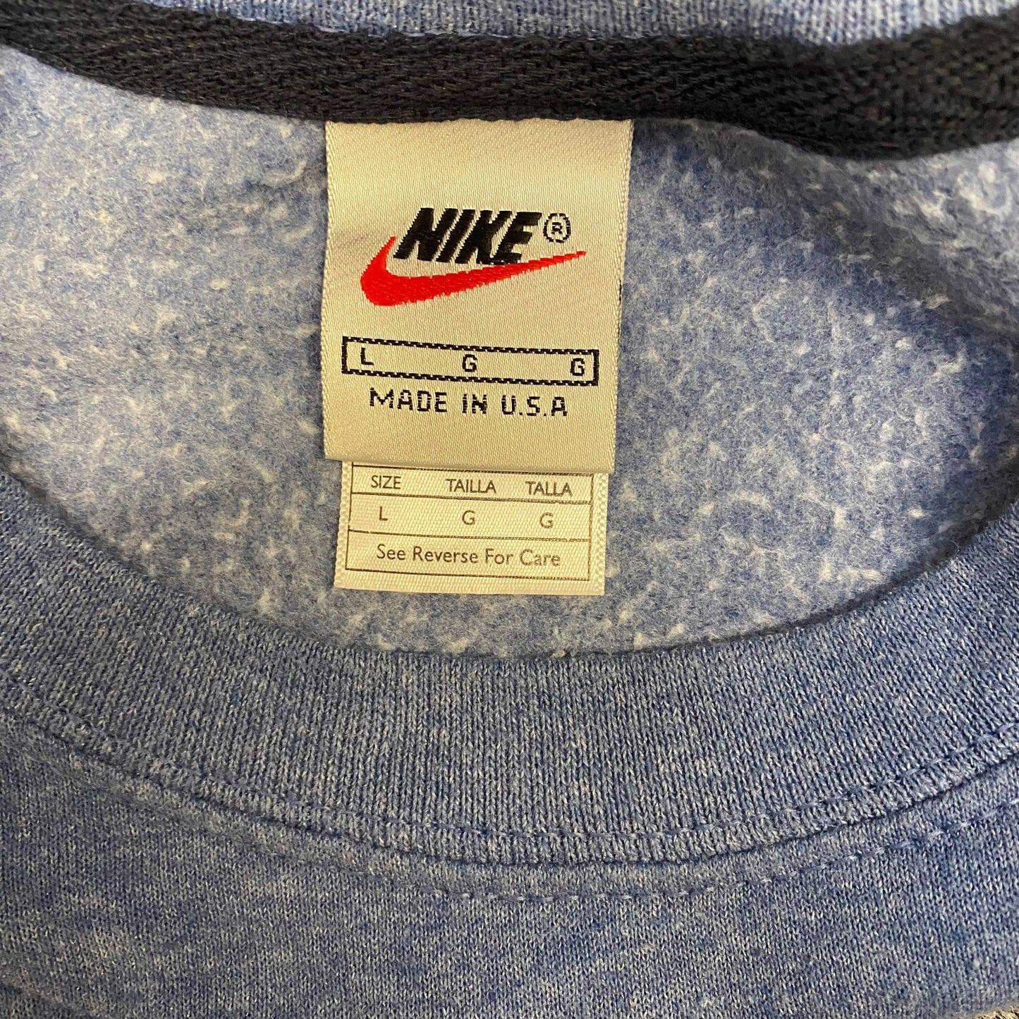 Nike Reworked Sweatshirt Mens Large Red Blue Embroidered Spellout Logo Vtg Y2K