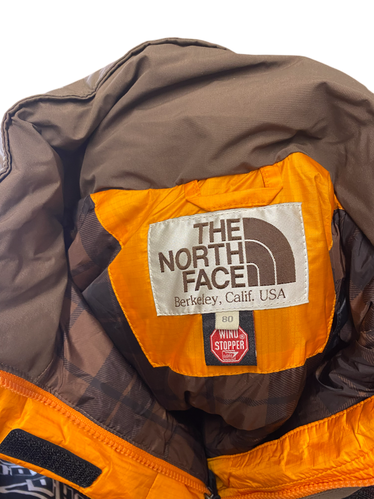 The North Face Nuptse 800 Down Puffer Jacket Men Small Orange Softshell Full Zip