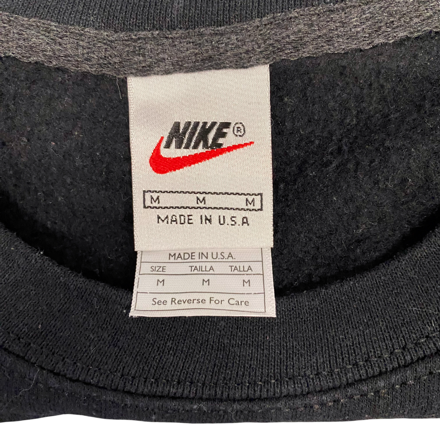 Nike Reworked Sweatshirt Men M Black Green Embroidered Spellout Logo Vintage Y2K