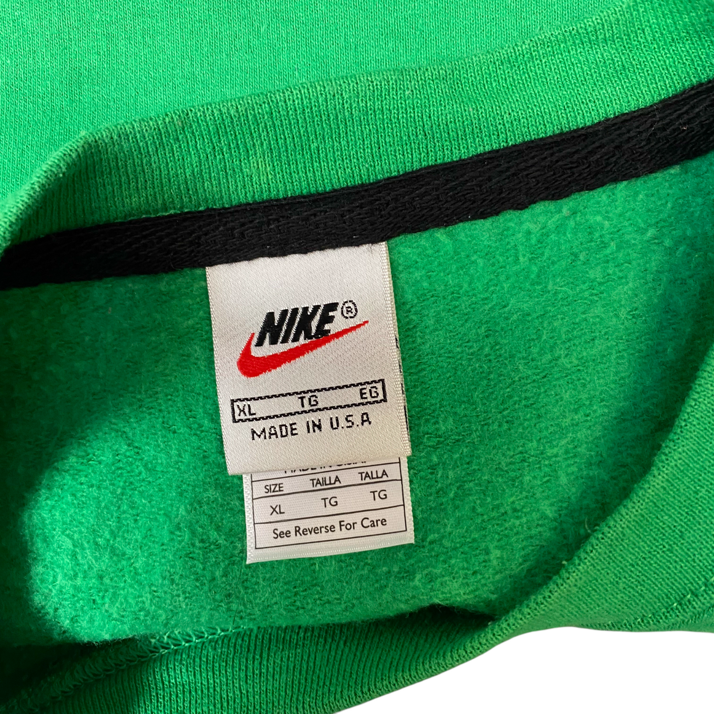Nike Reworked Sweatshirt Men XL Green Blue Embroidered Spellout Logo Vintage Y2K