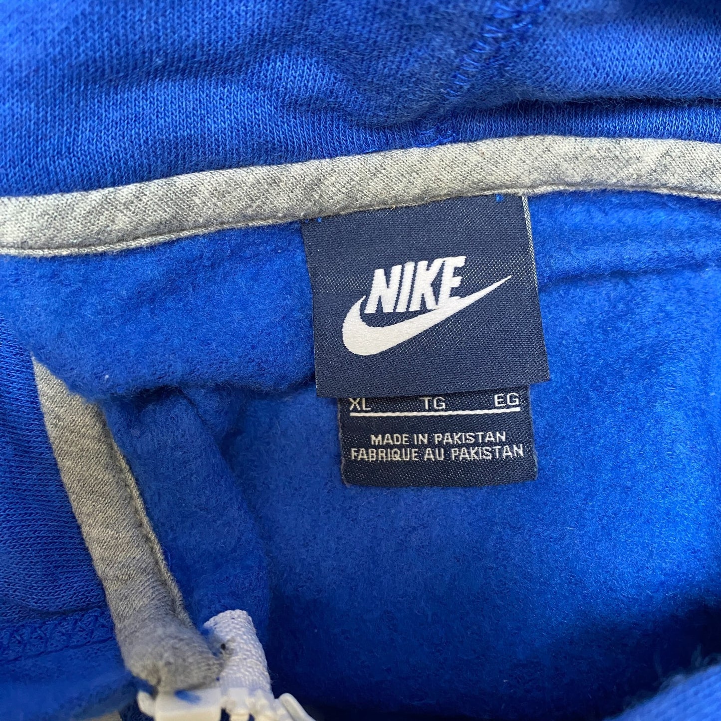 Nike Hoodie Womens XL Blue Fleece Lined Just Do It Graphic Drawstring Full Zip