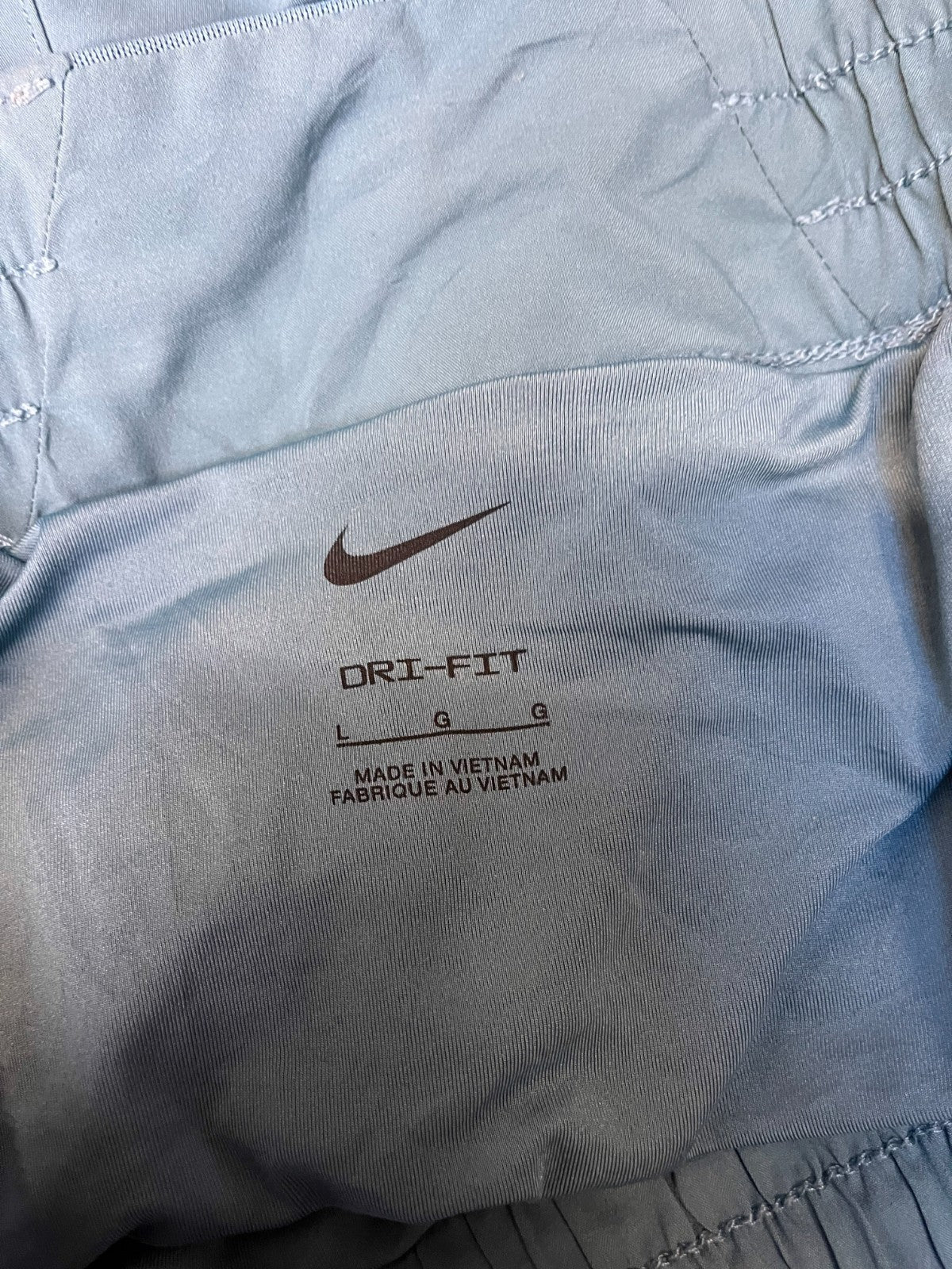 Nike Dri-Fit Athletic Running Shorts Womens Large 31" Waist Blue Dolphin Hem