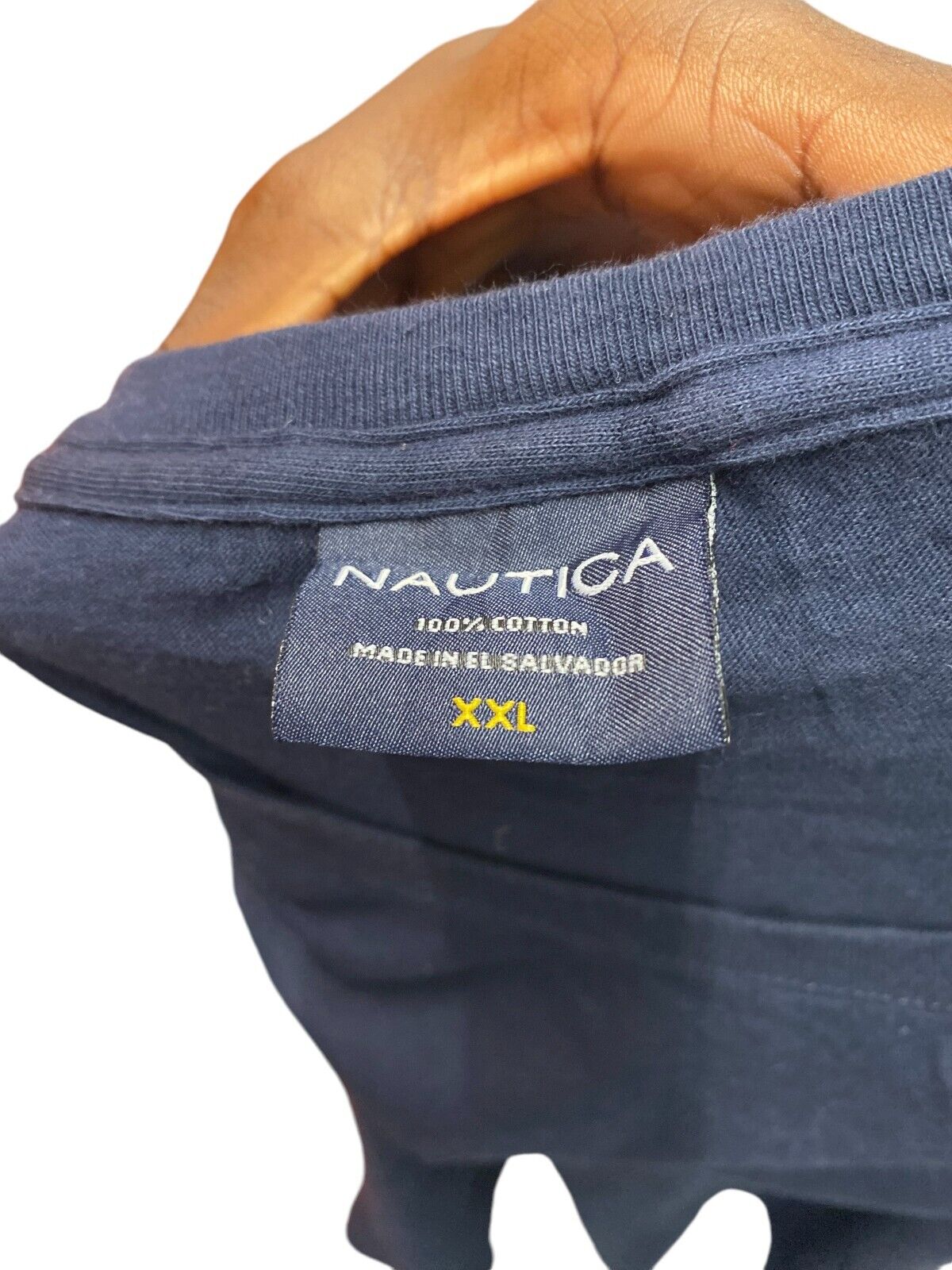 Nautica T-Shirt Women 2XL Navy 100% Cotton Logo Short Sleeve Crew Neck Pullover