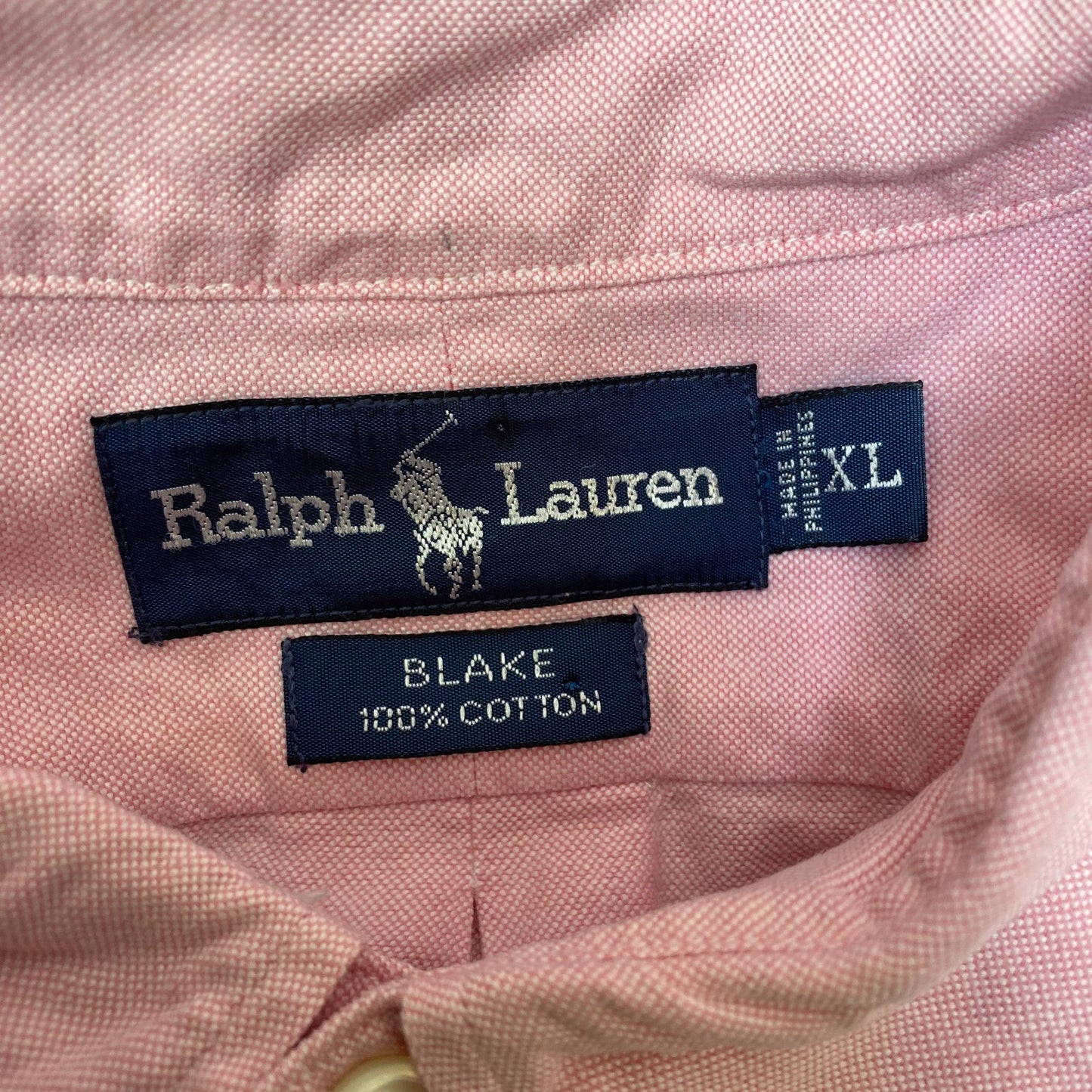 Ralph Lauren Shirt Mens XL Pink Blake Long Sleeve Brown Pony Logo Button Down