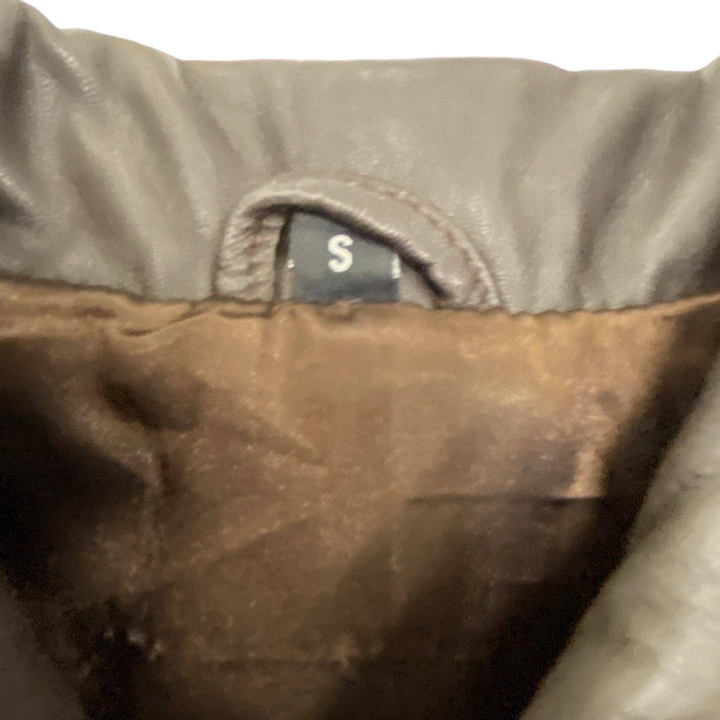 Womens Leather Jacket Small Brown Lined Classic Soft Winter Collar Button Front