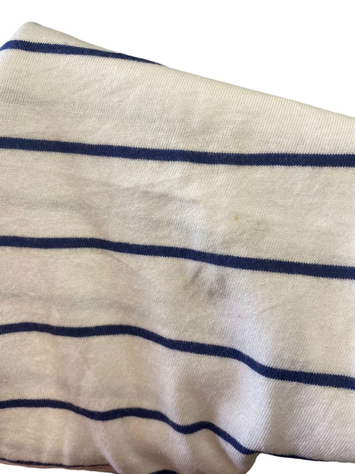 Nautica T-Shirt Boys Large (14-16) White Striped 100% Cotton Crew Neck Pullover
