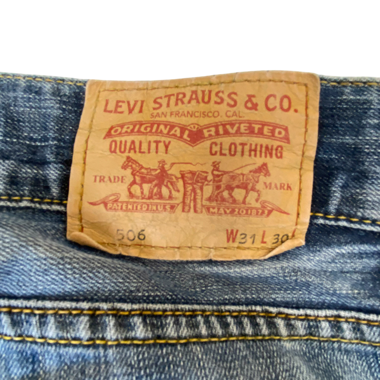 Levi's 506 Jeans Womens Large W31 L30 Blue Denim Standard Straight Fit Pockets