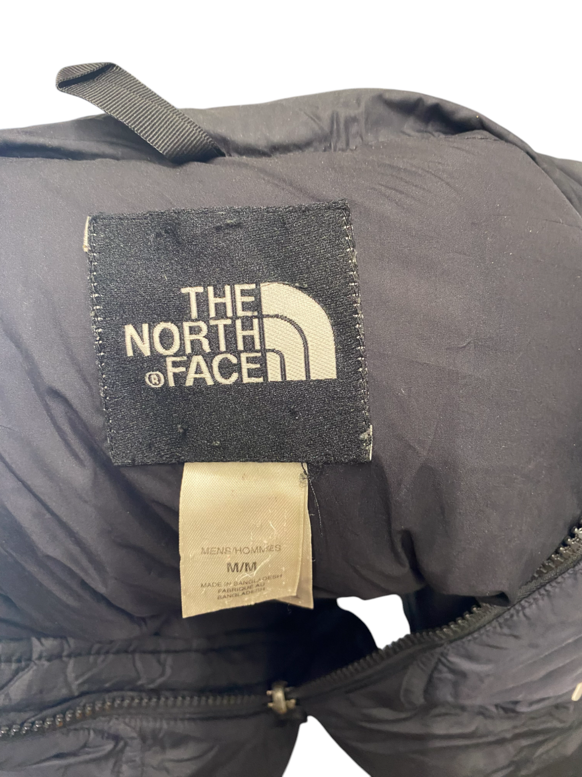 The North Face Nuptse 700 Down Puffer Jacket Mens Medium Black Softshell Zip Up