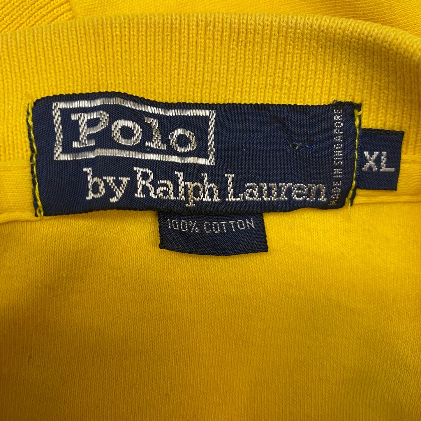 Polo Ralph Lauren Polo Shirt Mens XL Yellow Pony Logo High Low Slit Short Sleeve