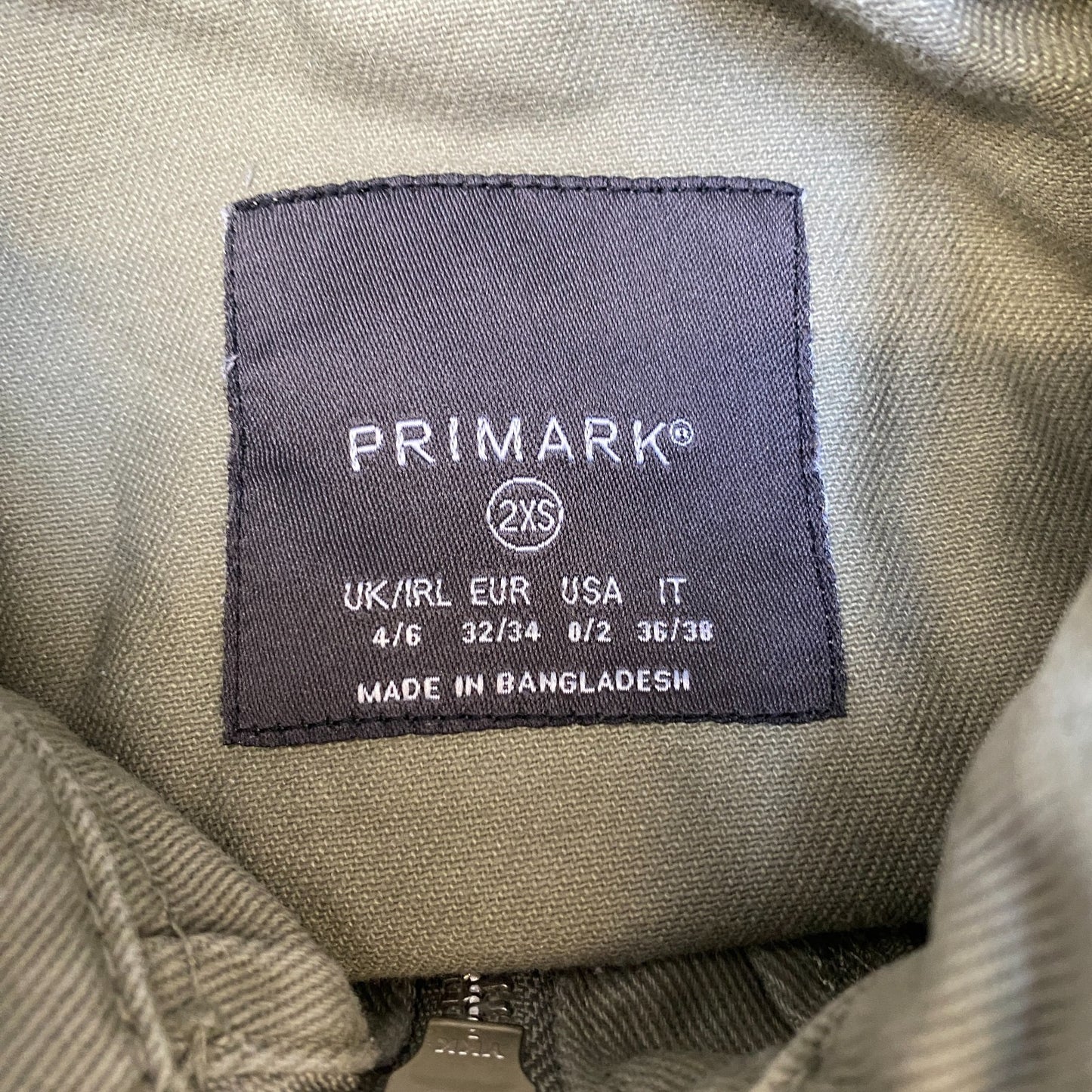 Primark Corduroy Jacket Girls 2XS Grey Double Chest Pockets Long Sleeve Full Zip