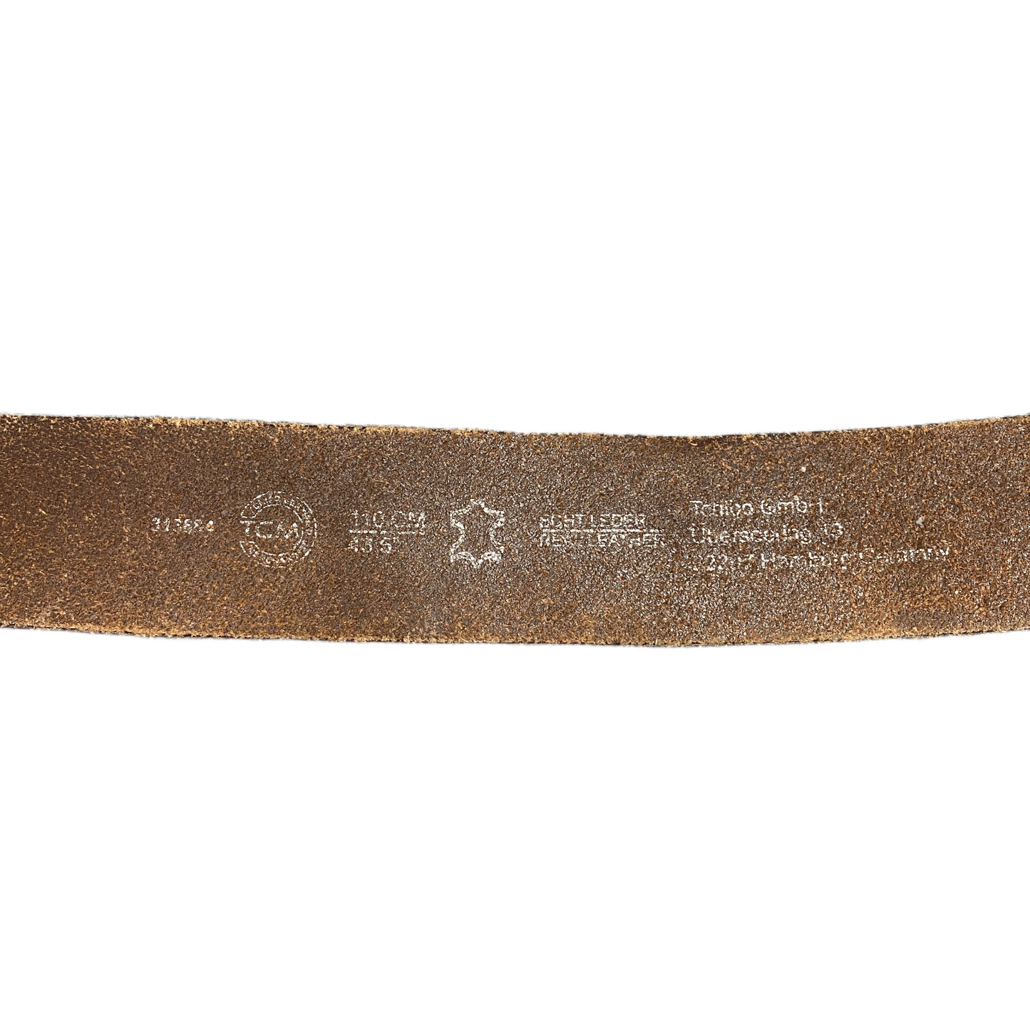TCM Waist Belt Mens Dark Brown Leather Adjustable Brass Pin Buckle 47.5 inches