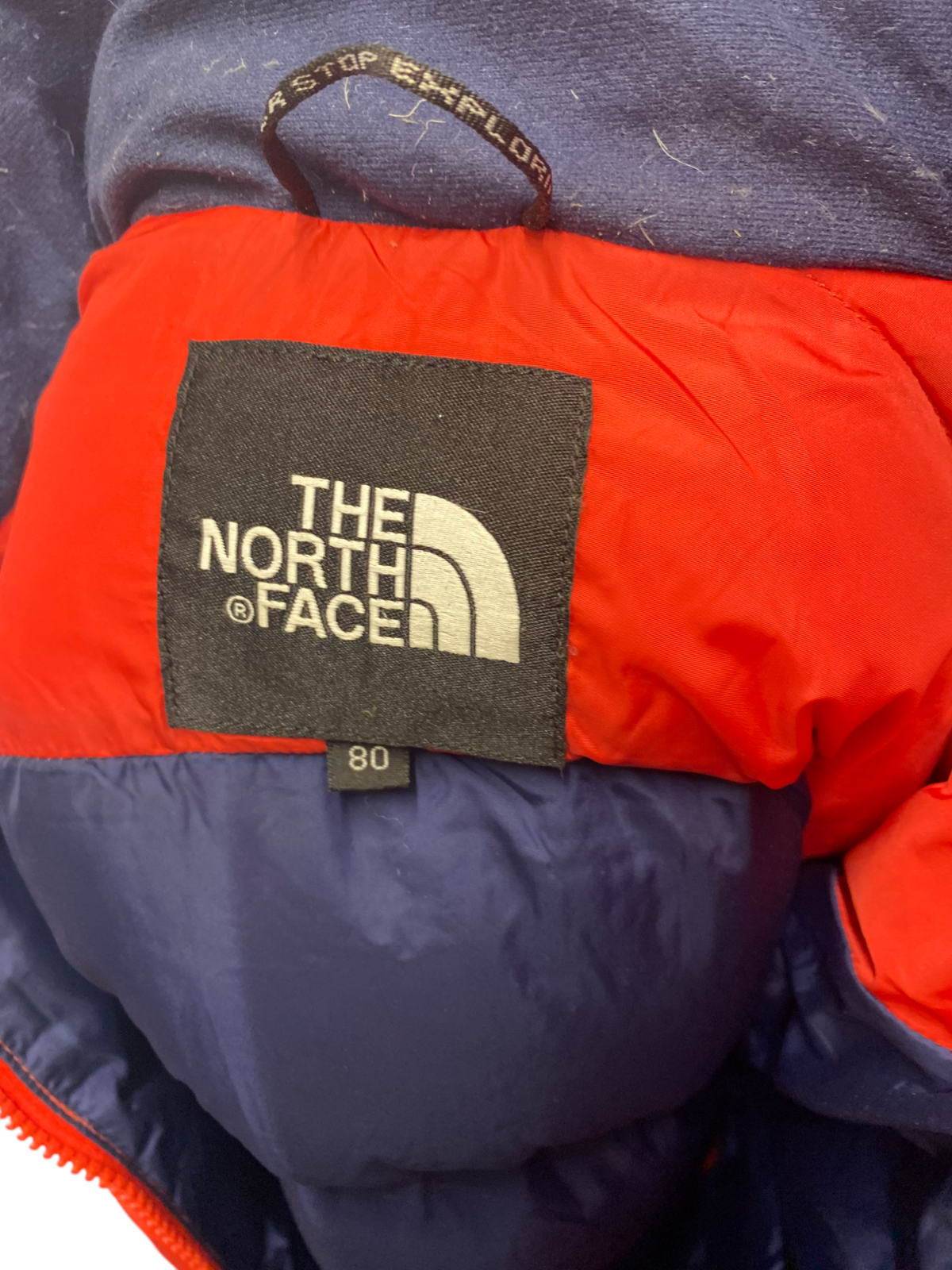 The North Face Nuptse 700 Down Puffer Jacket Womens Medium Red Softshell Zip Up