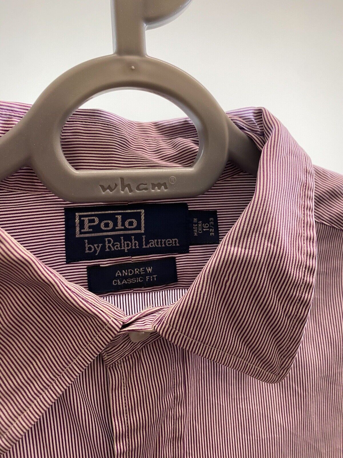 Ralph Lauren Buttoned Shirt Mens L Purple Striped Long Sleeve Pony