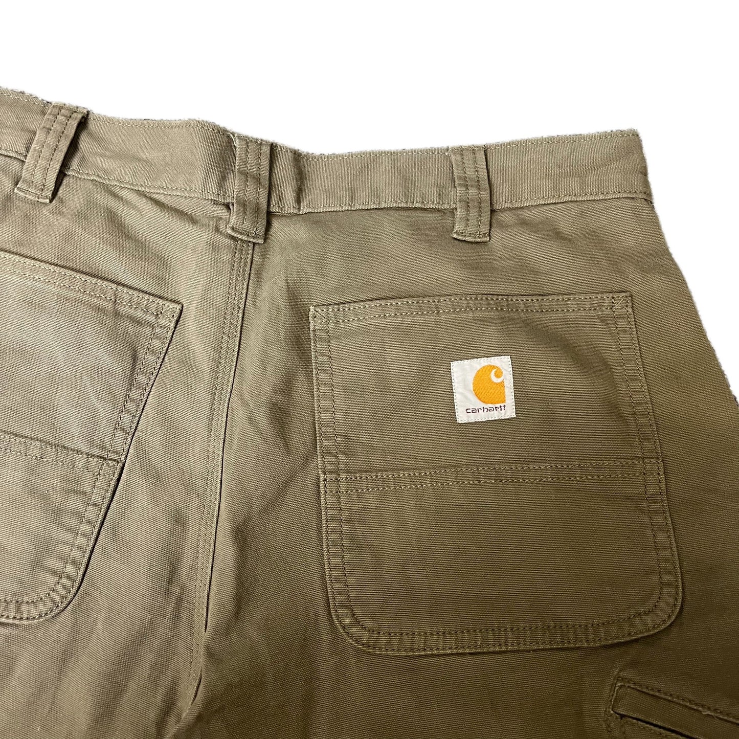 Carhartt Cargo Shorts Fits as Mens XL 35" Waist Dark Green Canvas Relaxed Fit
