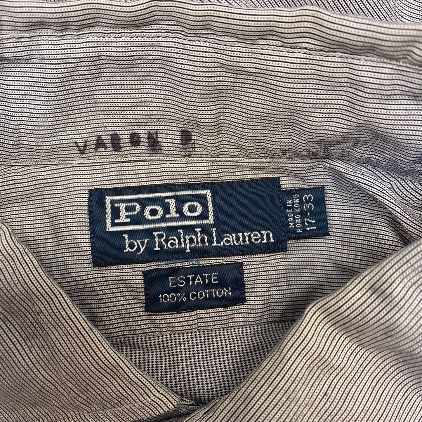 Polo Ralph Lauren Formal Shirt Mens XL Grey Striped Long Sleeve Logo Button Down