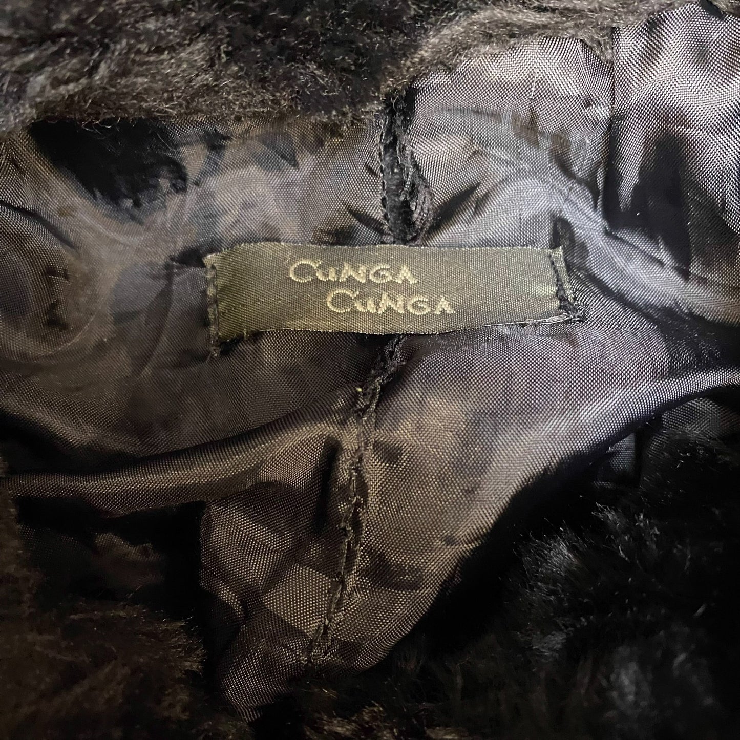 Cunga Cunga Faux Fur Teddy Jacket Womens M Black Long Sleeve Hook & Eye Closure