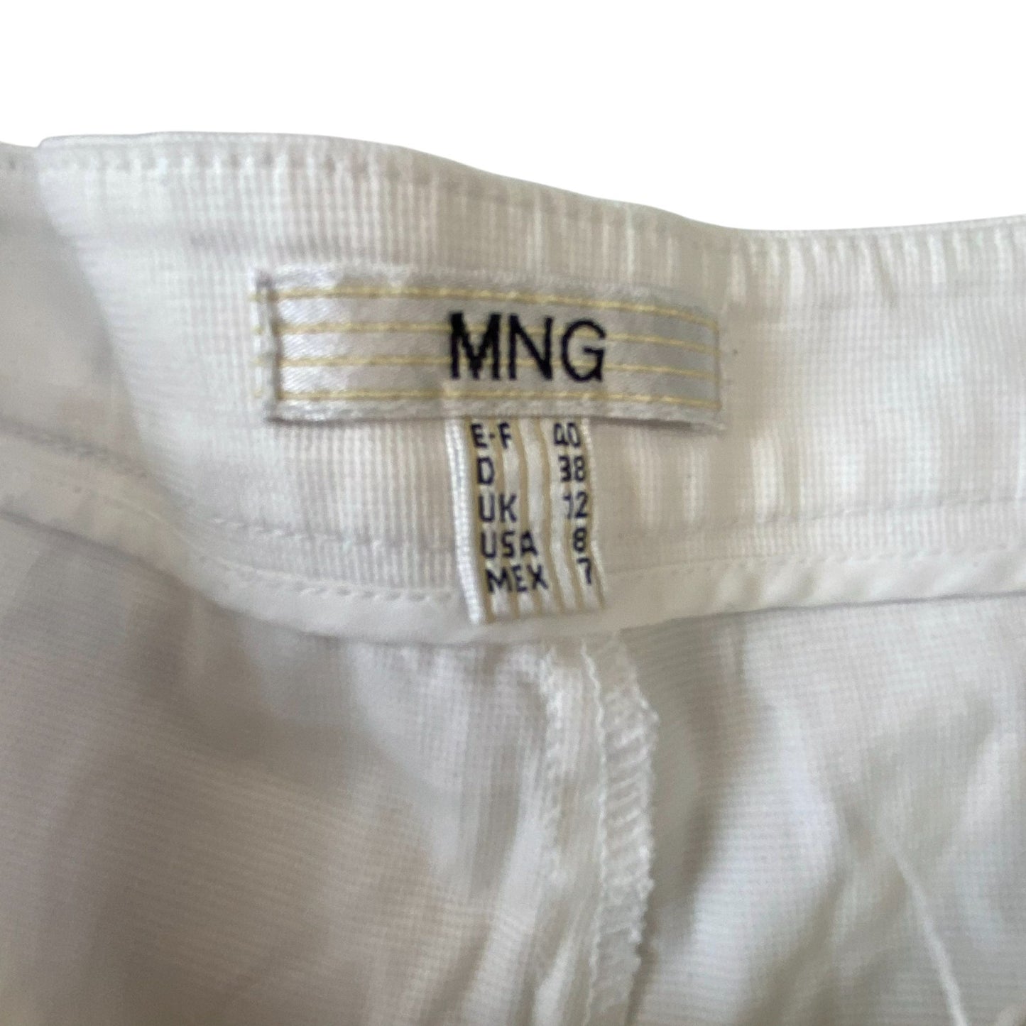 MNG Trousers Womens Medium W28 L32 White Bootcut Flat Front Light Wash Outdoor