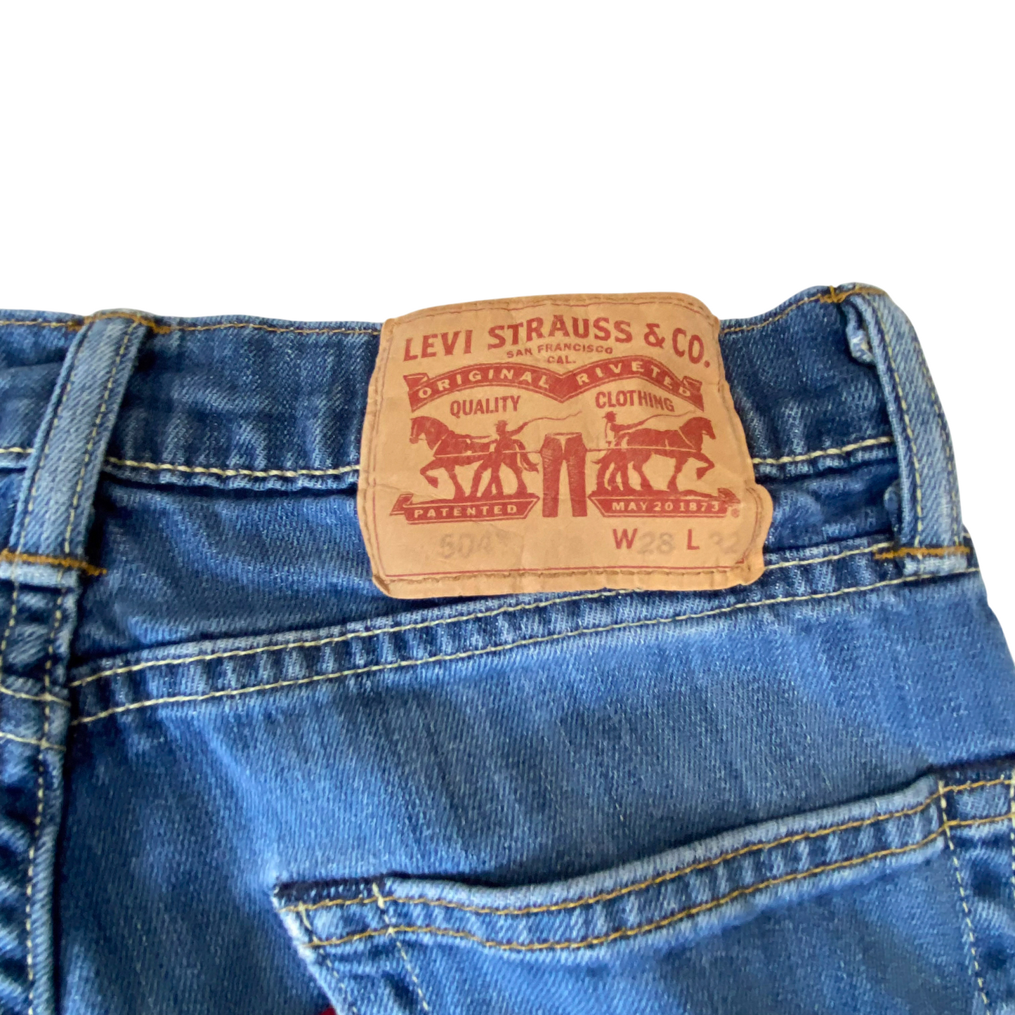 Levi's 504 Jeans Womens Medium W28 L32 Blue Denim Straight Leg Comfort Fit