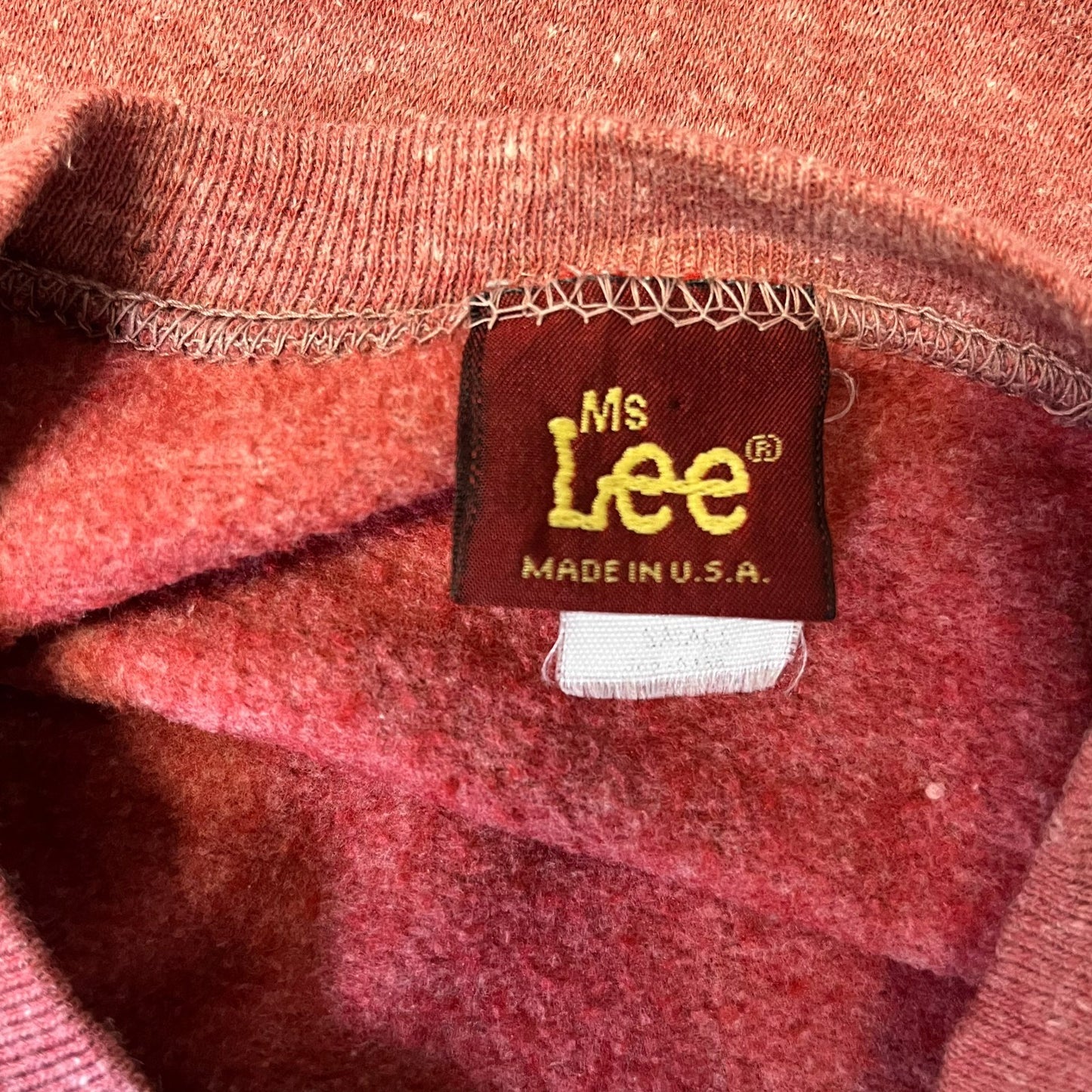 Vtg Ms Lee Sweatshirt Womens Medium Red Heather Fleece Lined Crewneck Pullover