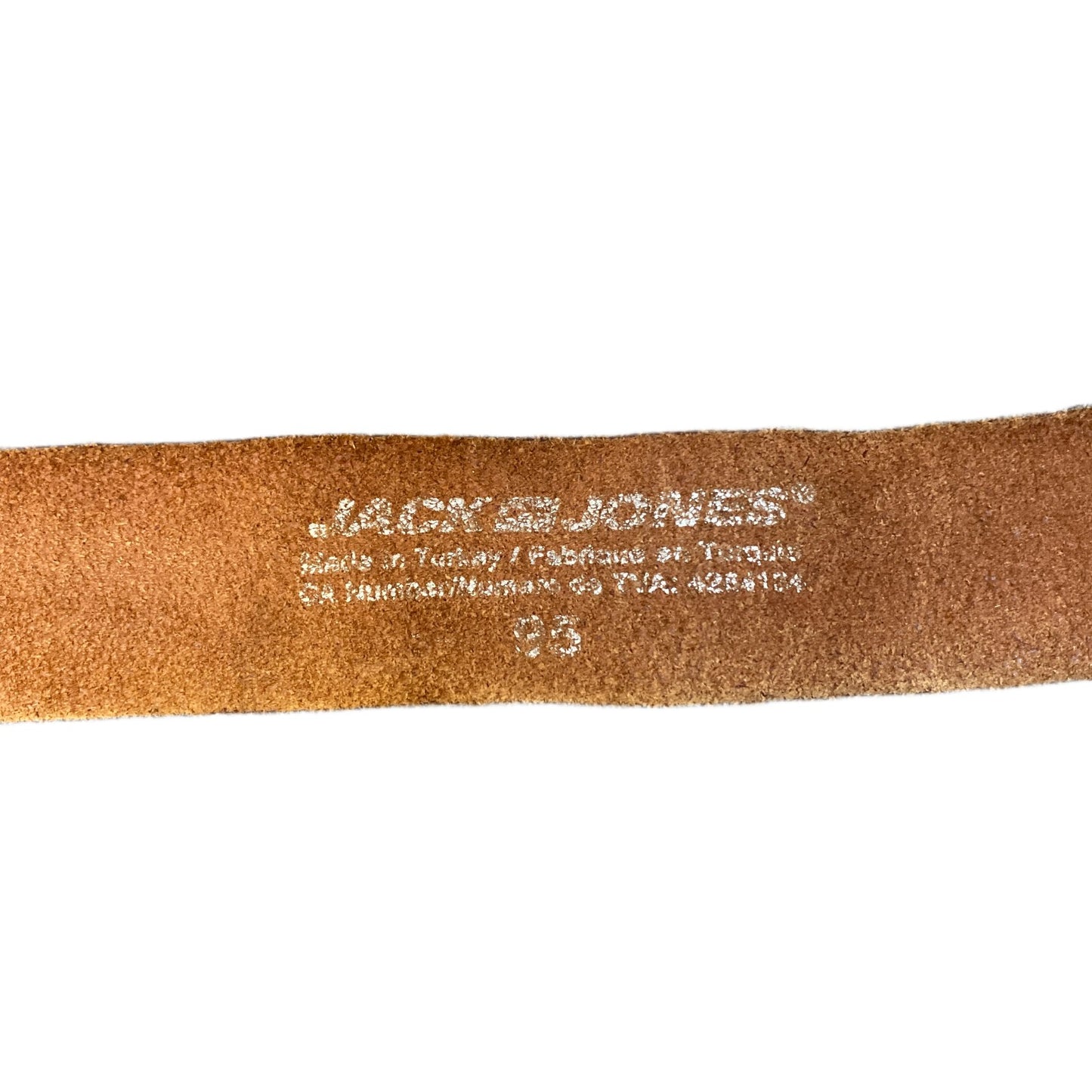 Jack & Jones Waist Belt Men Brown Leather Adjustable Silver Pin Buckle 43 inches