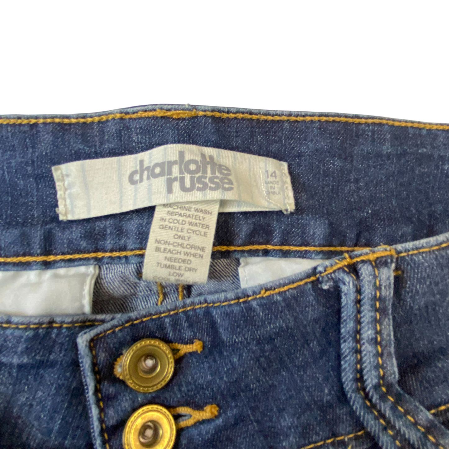 Charlotte Russe Jeans Womens XL W33 L31 Blue Denim Wide Leg Pockets Outdoor