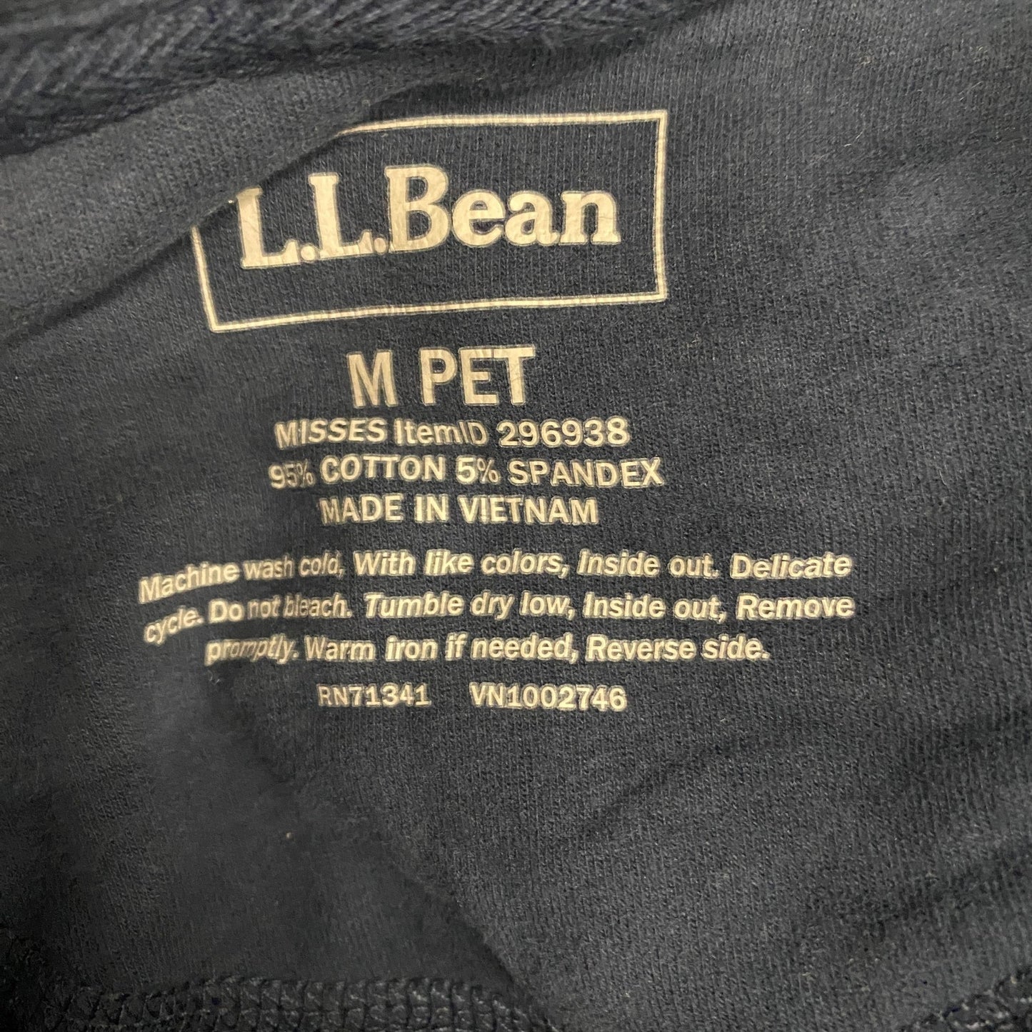 L.L. Bean Hoodie Womens Medium Navy Stretch Relaxed Fit Long Sleeve Snap Front