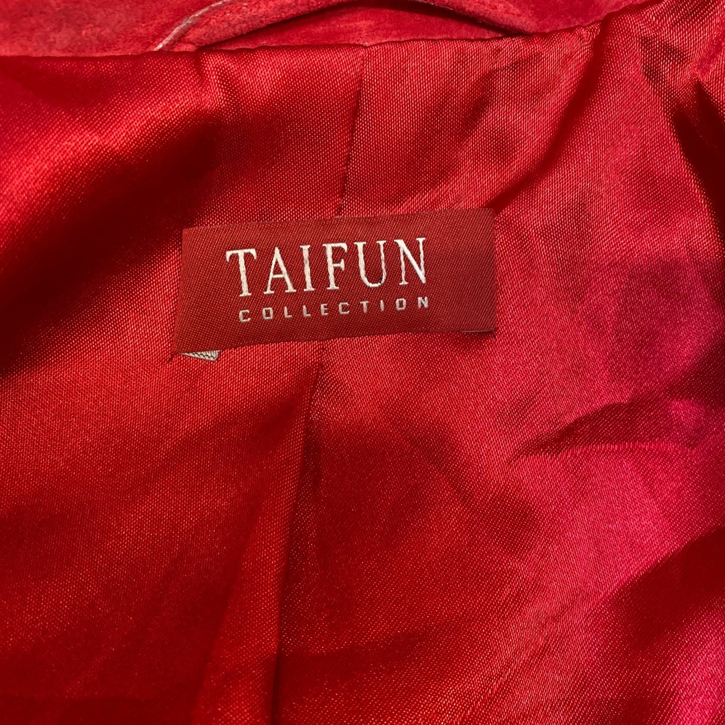 Taifun Collection Suede Leather Blazer Jacket Womens Large Red Single Breasted