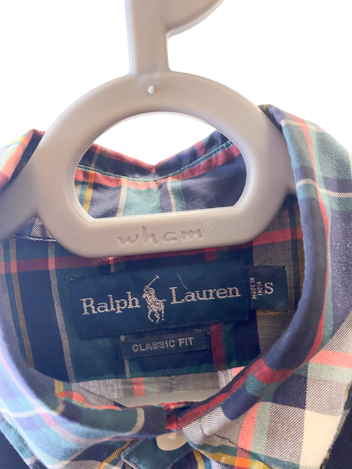 Ralph Lauren Shirt Mens Small Green Plaid Long Sleeve Small Pink Polo Pony Logo