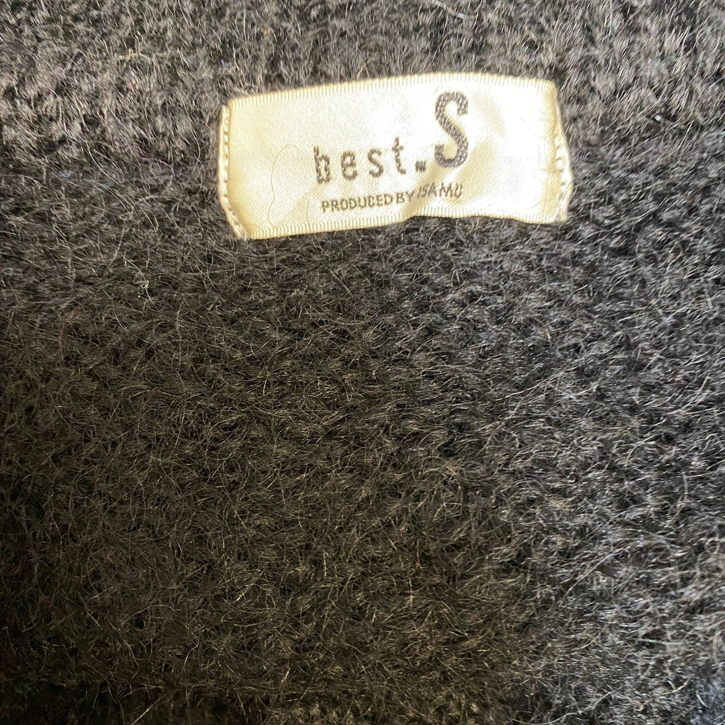 Best.S Isamu Crop Cardigan Jumper Womens Large Black Knit Long Sleeve One Front