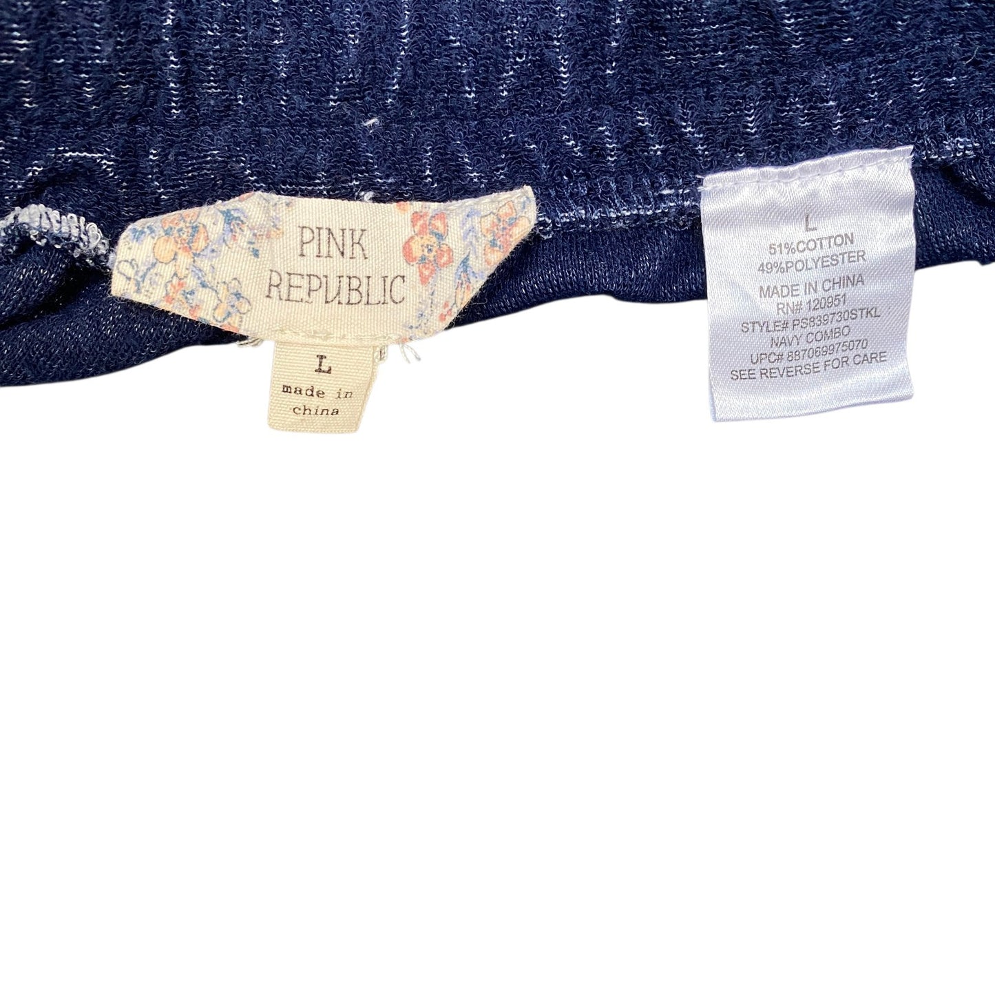 Angel Swim Trunks Shorts Women Large 30" Waist Navy Striped Athletic Fit Stretch
