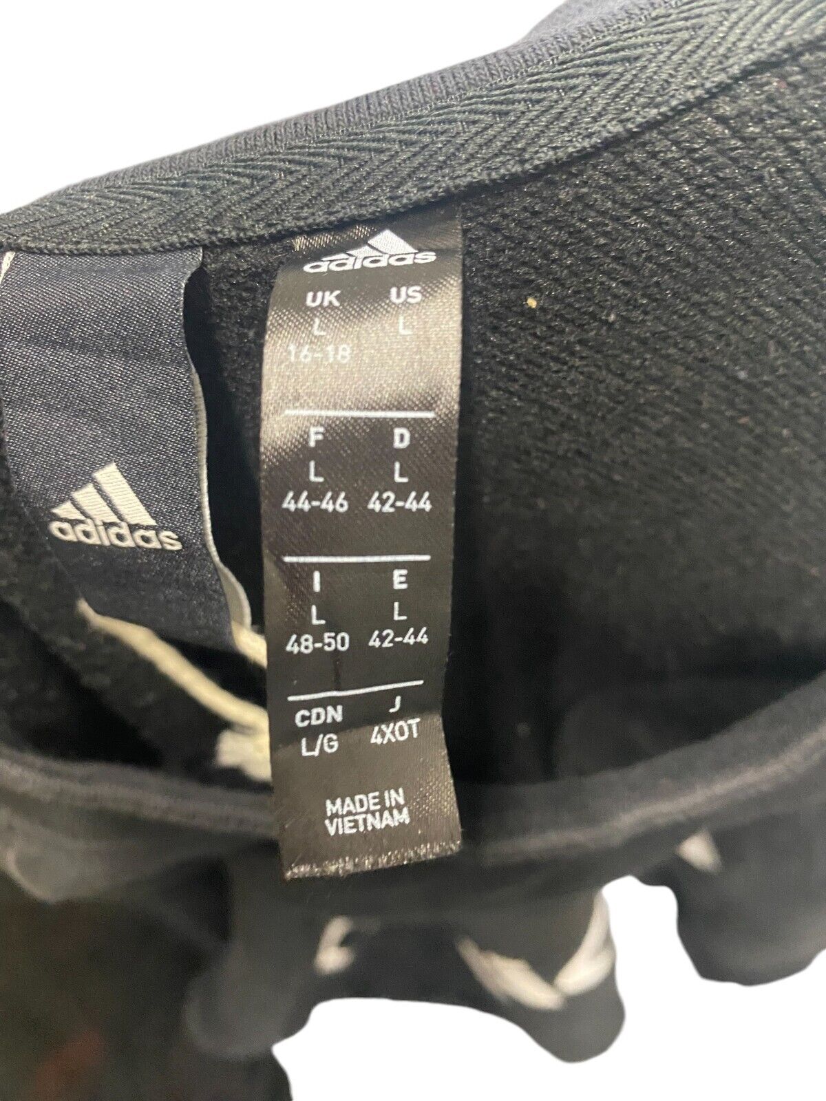 Adidas Sweatshirt Women's Large Black Raglan Sleeve Big Logo Crew Neck Pullover