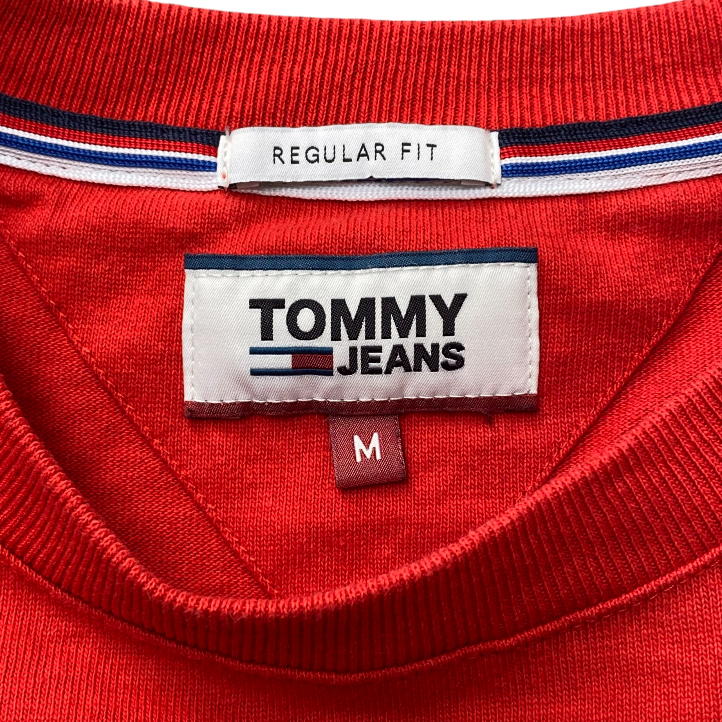 Tommy Jeans T Shirt Mens Medium Red Regular Short Sleeve Crewneck Pullover Tee