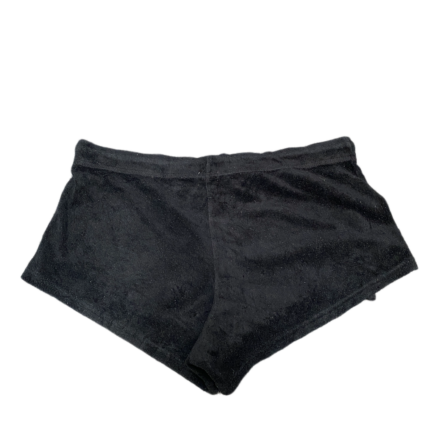 Running Sprinter Shorts Womens L 32" Waist Black Velvet Athletic Gym Drawstring