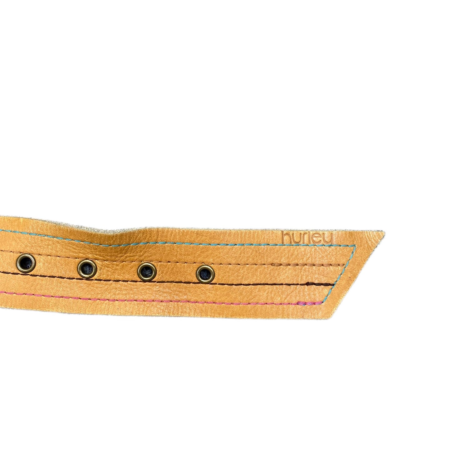 Hurley Waist Belt Mens Brown Leather Adjustable Brass Pin Buckle 40 Inches