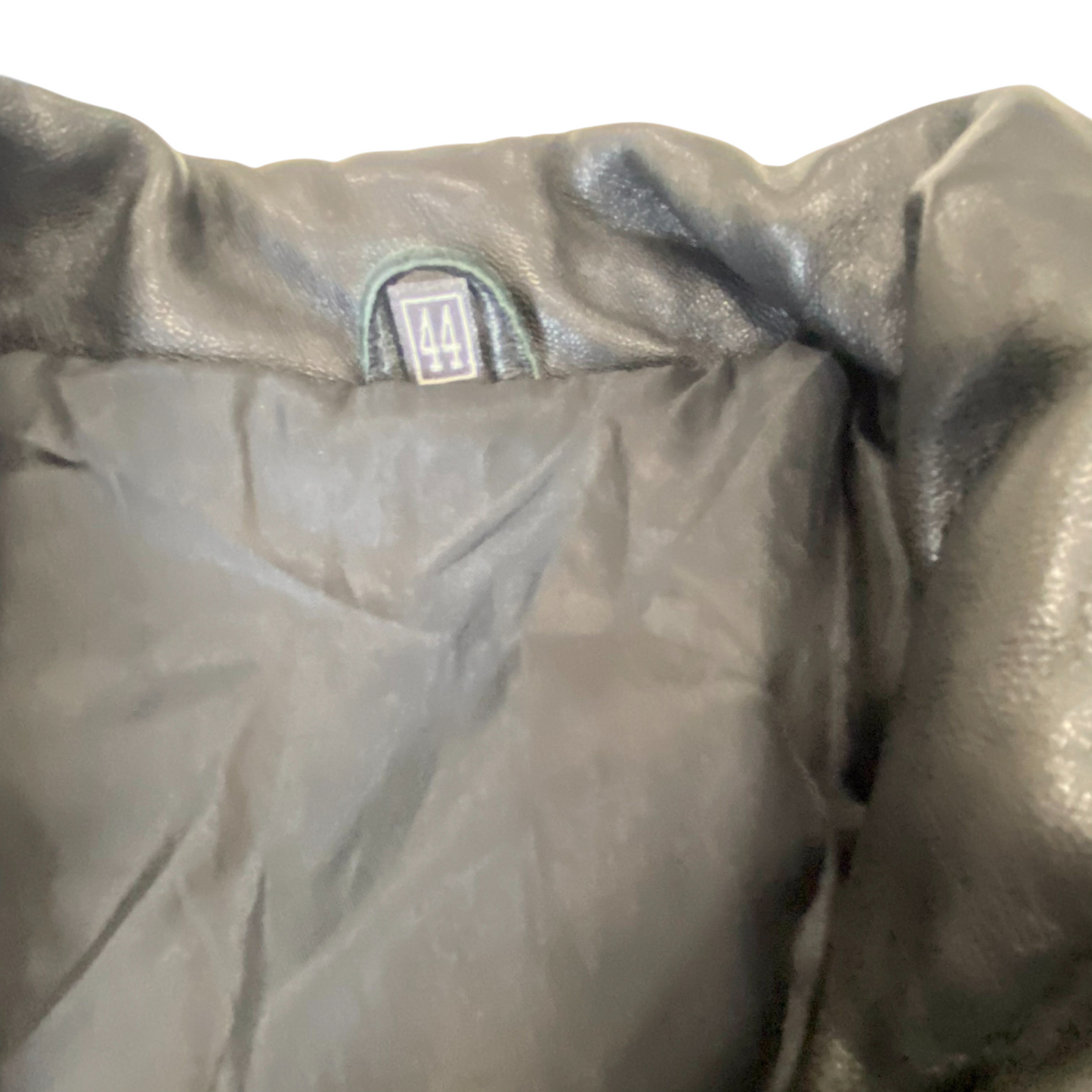 Womens Faux Leather Coat Medium Black Oversized Long Sleeve Collar Button Front