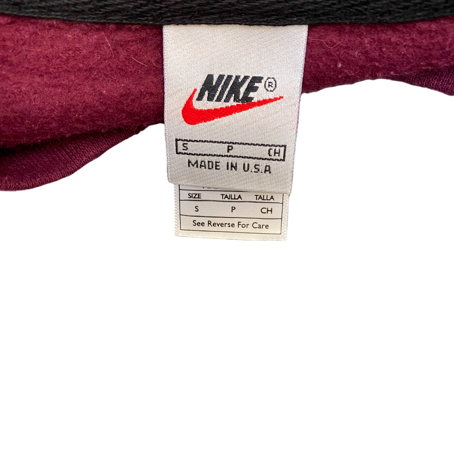 Nike Reworked Sweatshirt Mens Small Red Blue Embroidered Spell Out Logo Y2K