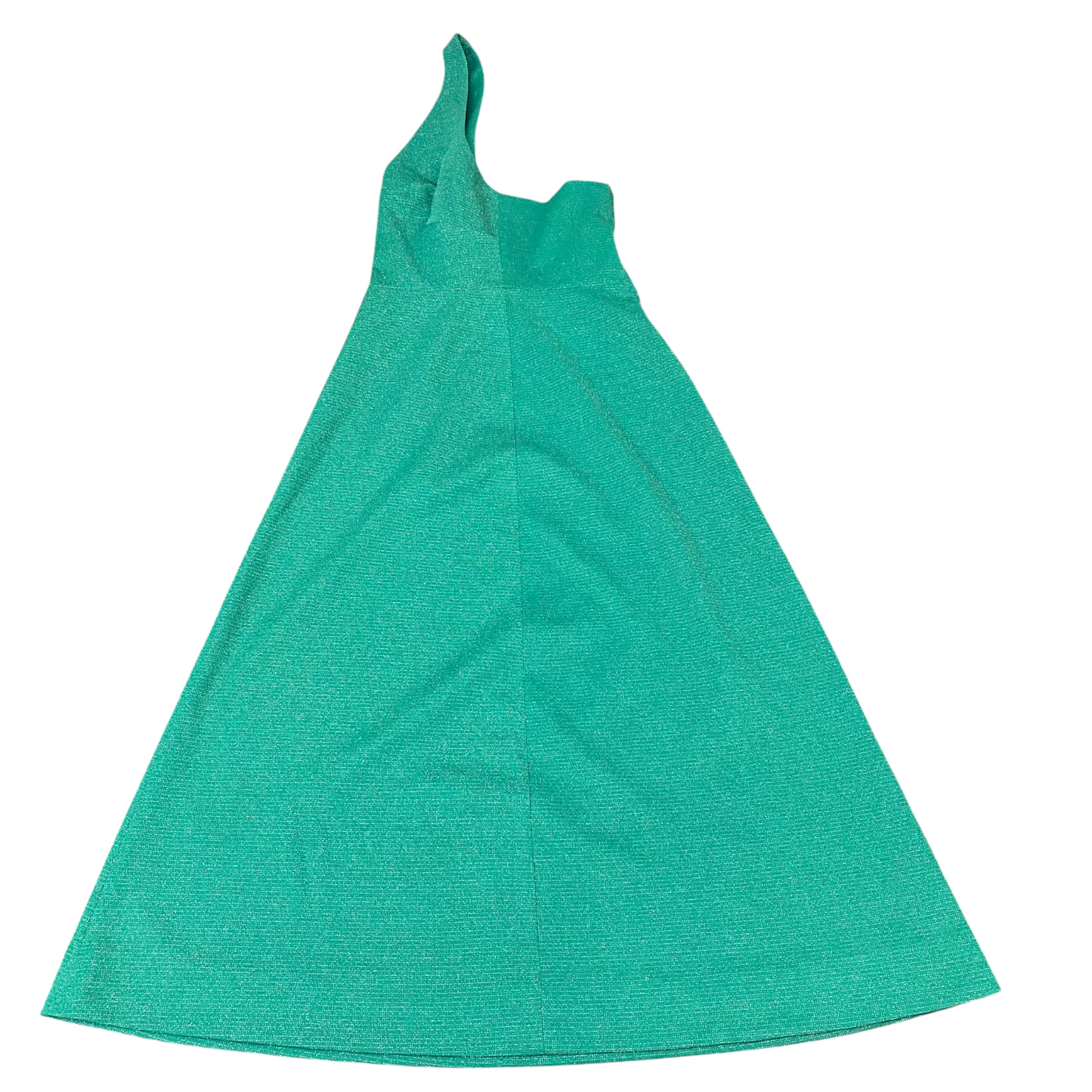 A-Line Long Dress Womens S Green One Shoulder Sleeveless Casual Side Zipper