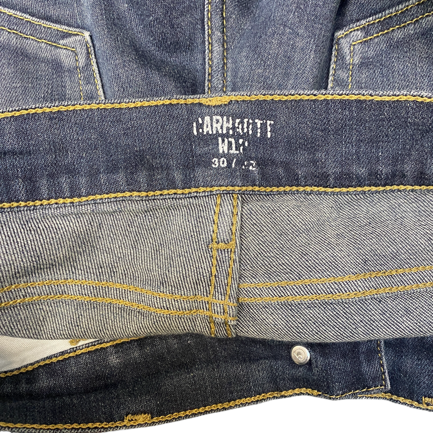 Carhartt WIP Rebel Pant Jeans Mens L Blue Denim Carpenter Stretch Straight Fit