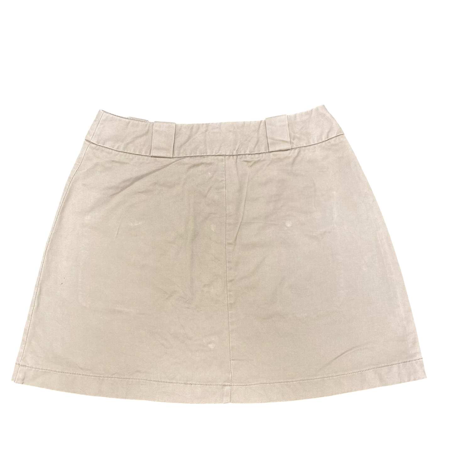 Gap Straight Mini Skirt Womens L Light Grey Flap Pockets Flat Front Button Front
