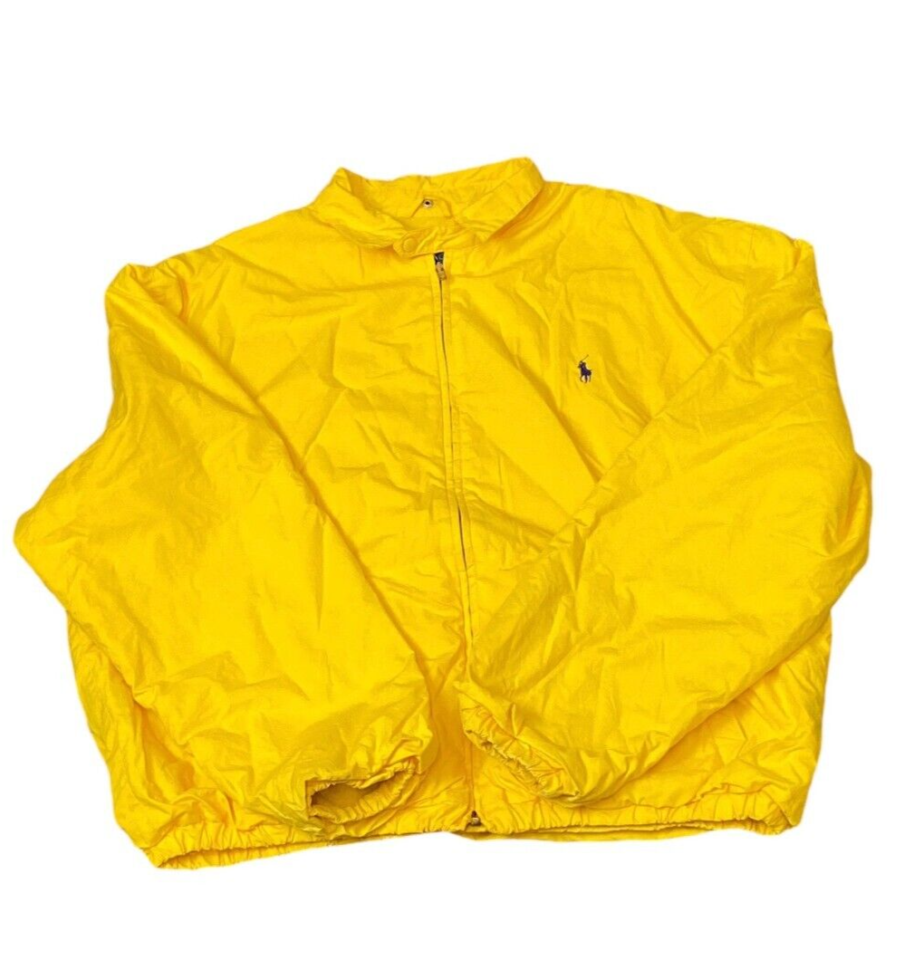 Polo Ralph Lauren Windbreaker Jacket Men s L Yellow Cotton Long Sleeve Full Zip