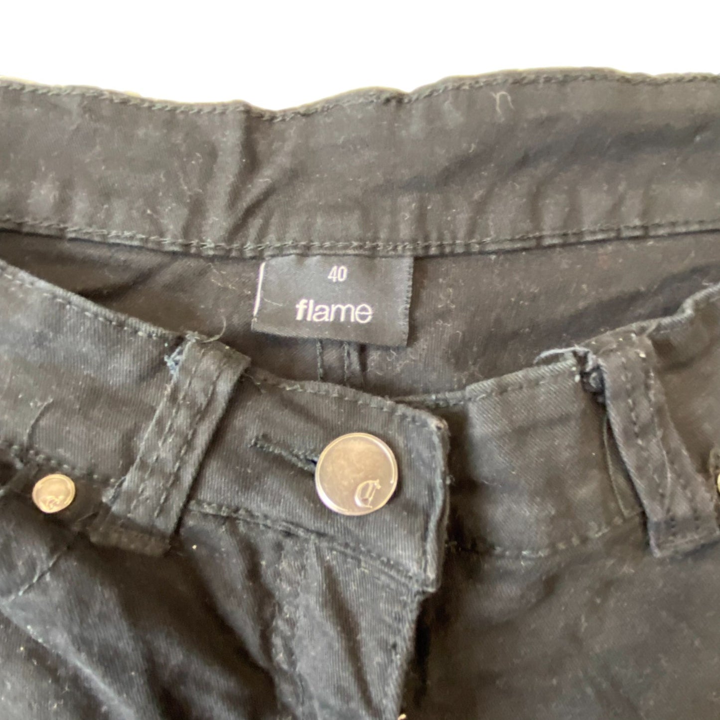 Flame Bootcut Jeans Mens Small W29 L27 Black Denim Dark Wash Regular Fit Outdoor