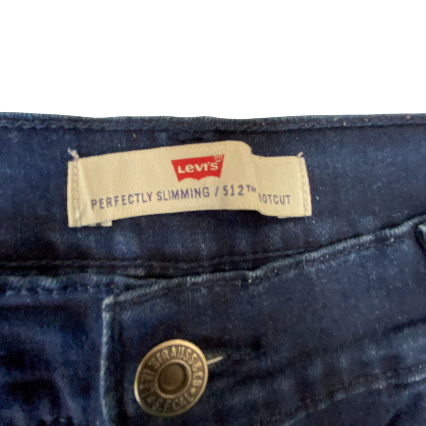 Levi's 512 Jeans Womens Large Blue Denim Perfectly Slimming Bootcut Pocket Comfy
