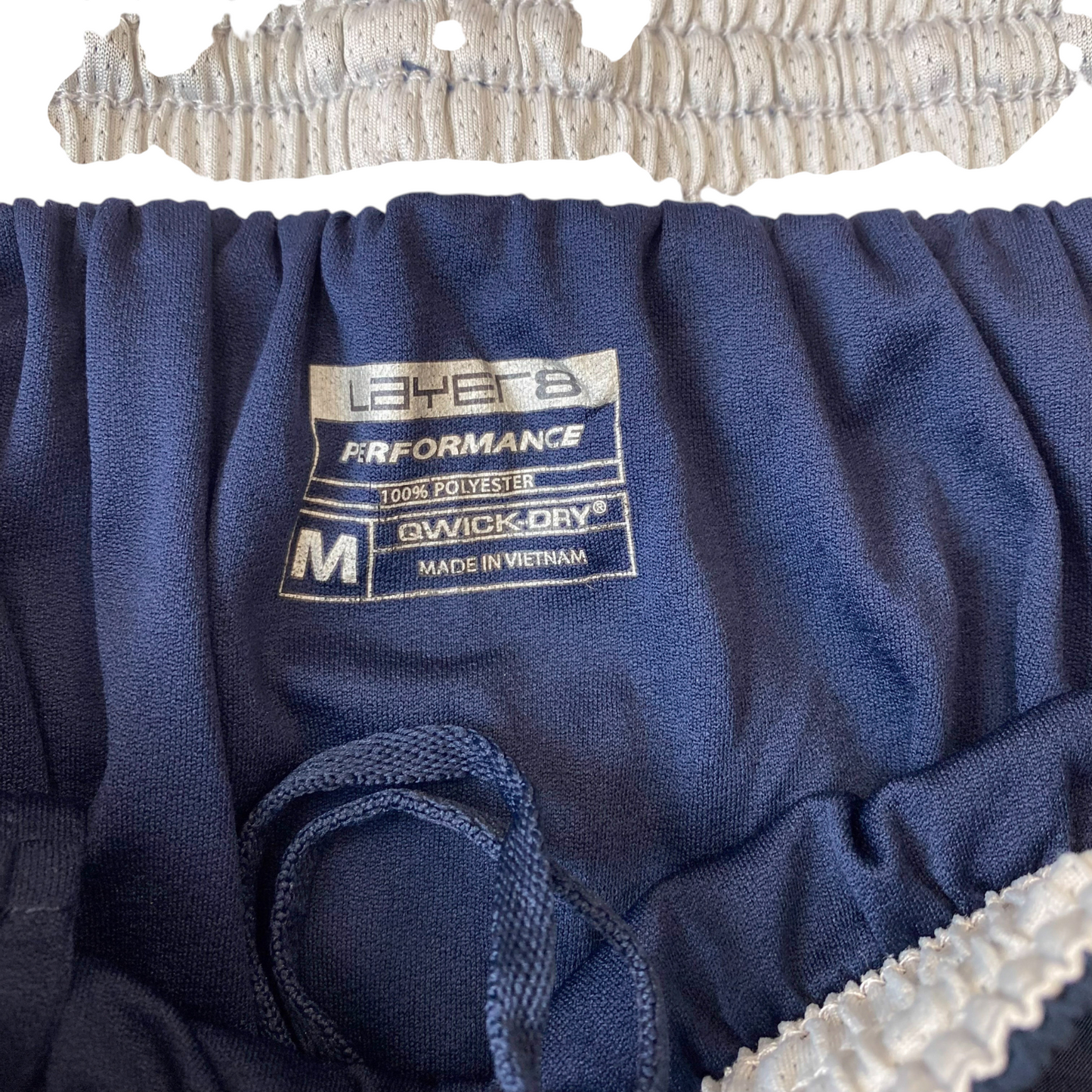 Layer 8 Sprinter Shorts Womens M Blue Quick Dry Running Drawstring Performance