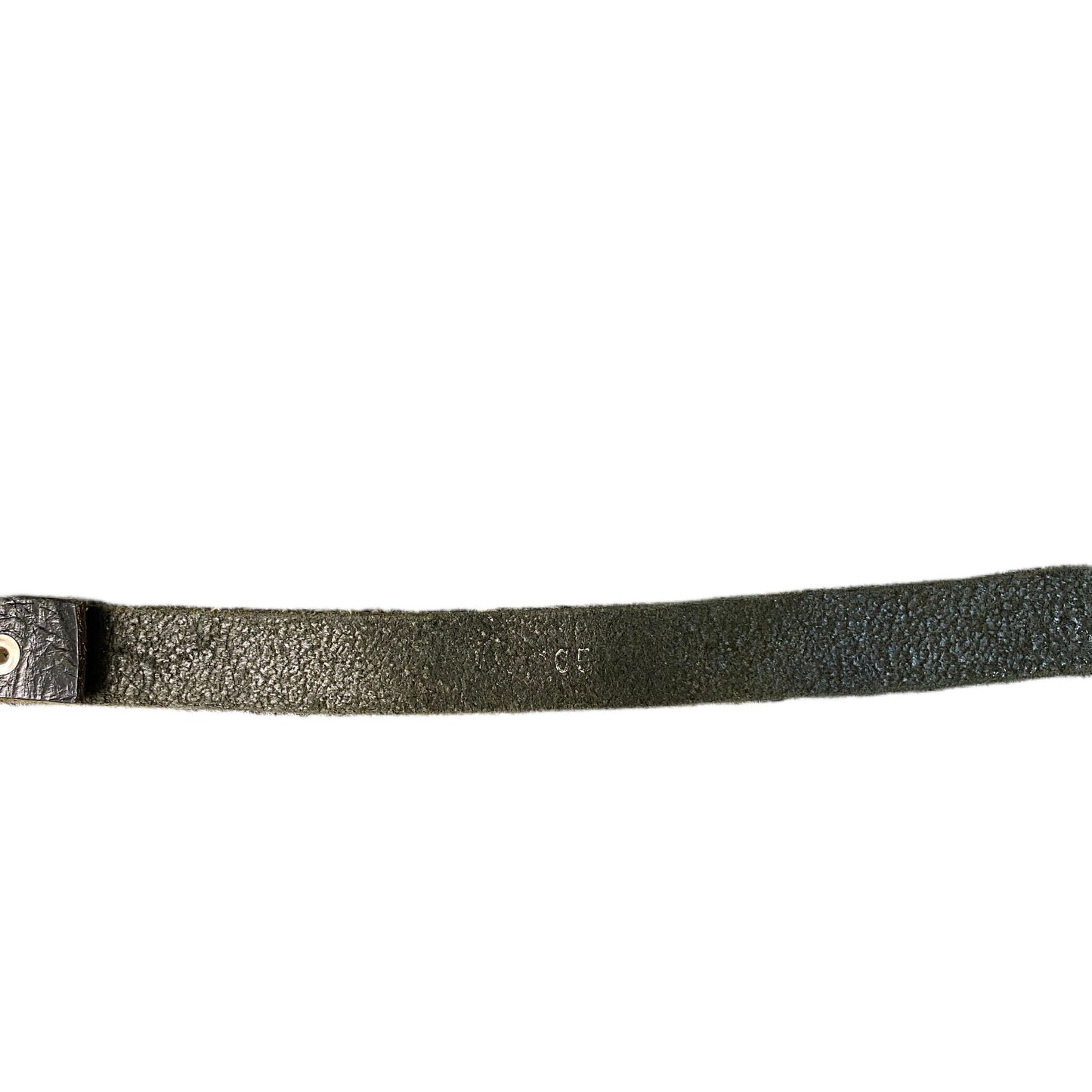 Vintage Waist Belt Mens Black Leather Adjustable Brass Pin Buckle 41.5 Inches
