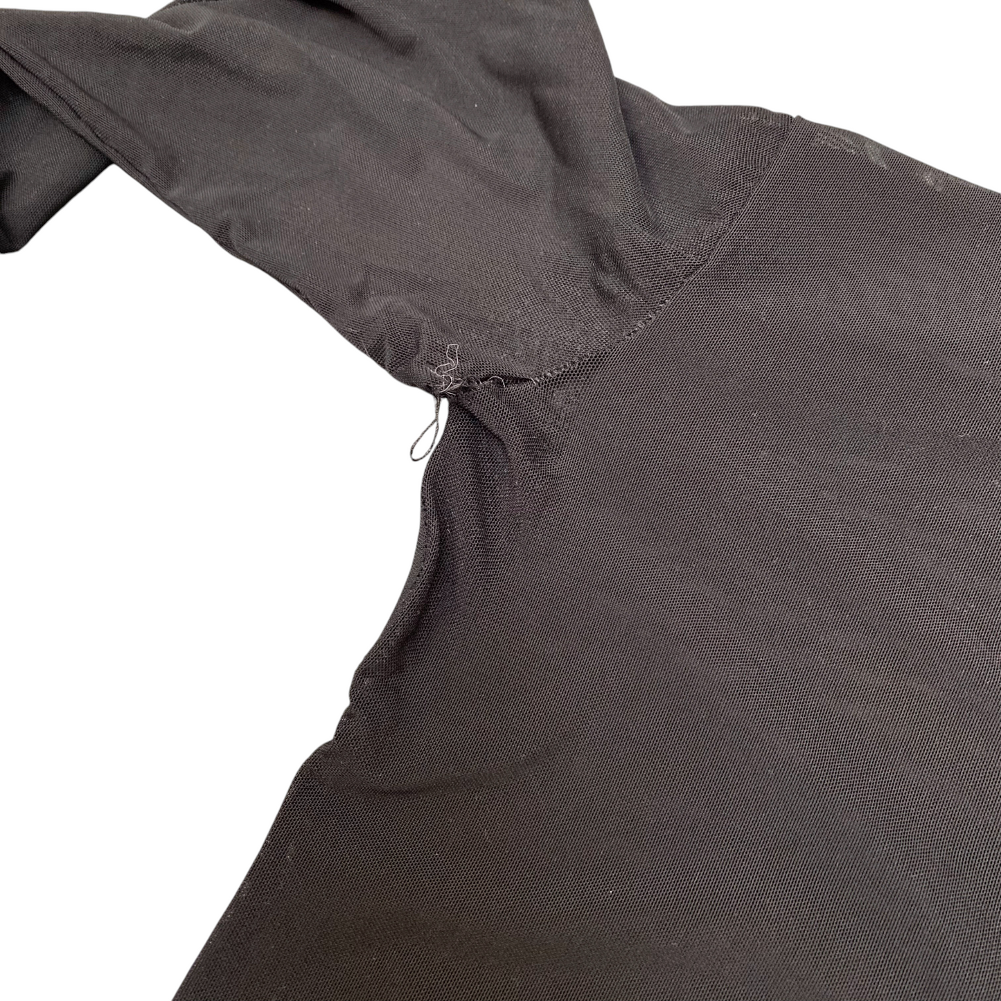 Bodysuit Womens S Black Mesh Long Sleeve Round Neck Stretch Casual Outdoor