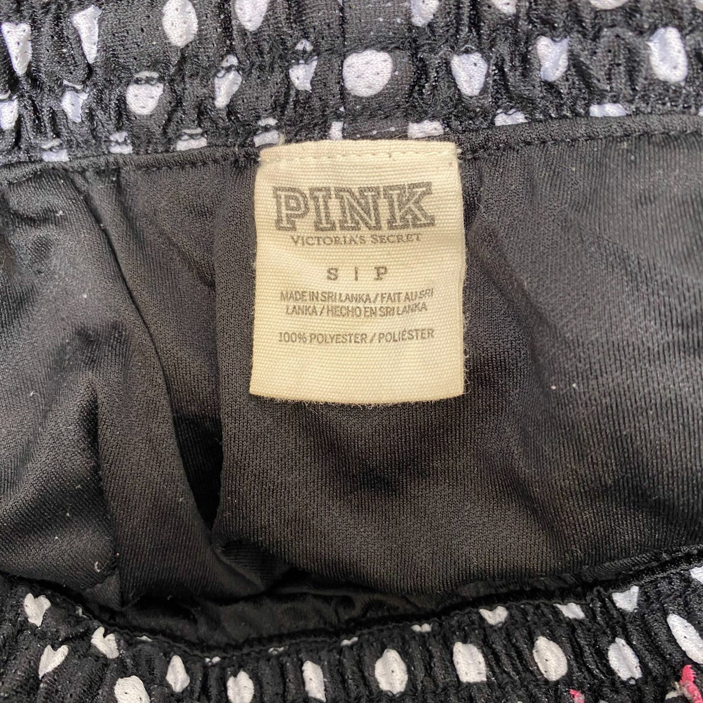 Pink Victoria's Secret Sprinter Shorts Womens Small Black Purple Polka Dot