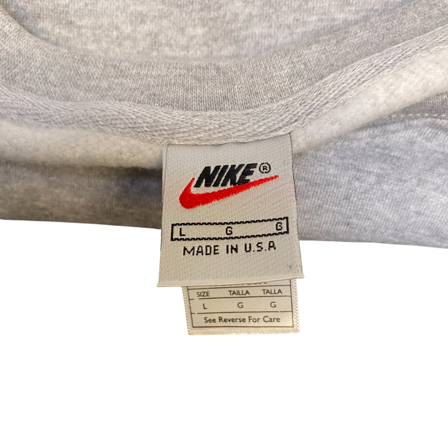 Nike Reworked Sweatshirt Mens Large Grey Embroidered Spellout Logo Vintage Y2K