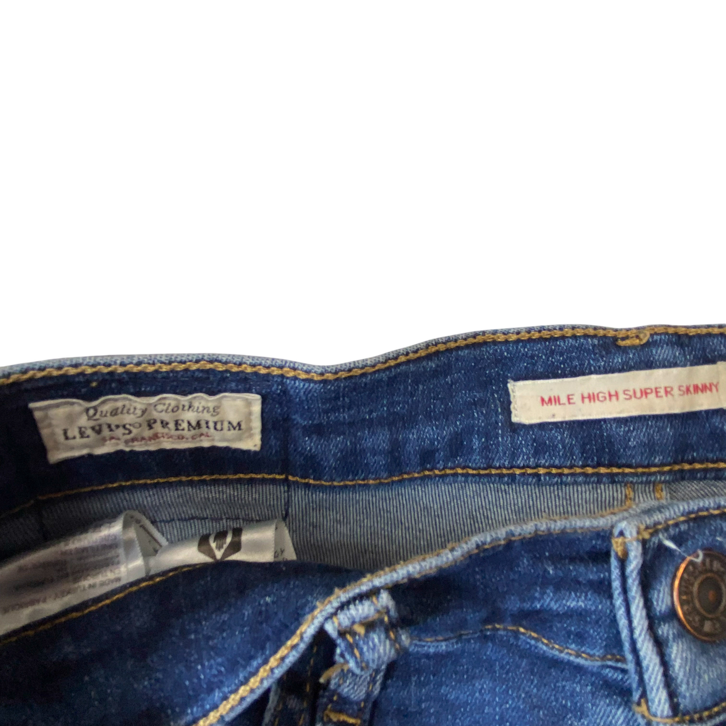 Levi's Jeans Womens Medium W27 L26 Blue Denim Mile High Rise Super Skinny Leg