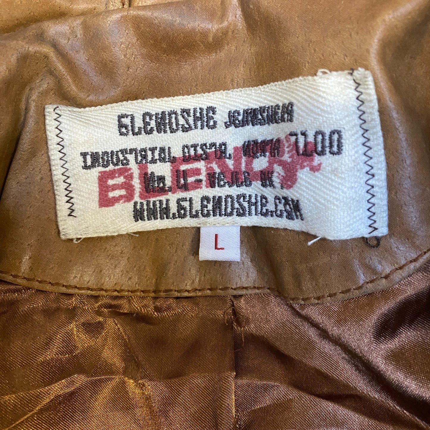 Glenoshe Genuine Leather Blazer Jacket Womens Large Brown Notch Single Breasted